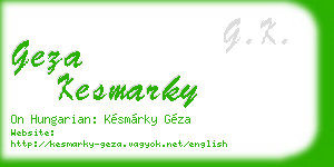 geza kesmarky business card